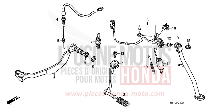 PEDAL/SEITENSTAENDER von TRANSALP ABS SHASTA WHITE (NH138X) von 2011